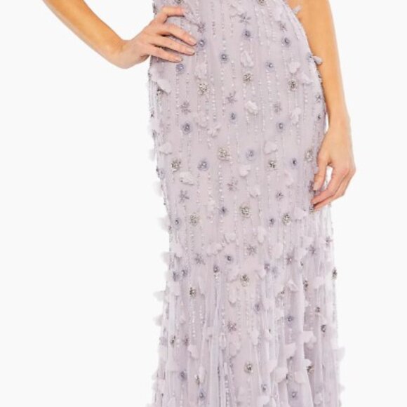 Mac Duggal EMBELLISHED ILLUSION CAPE SLEEVE TRUMPET GOWN Size 10 - Picture 2 of 9